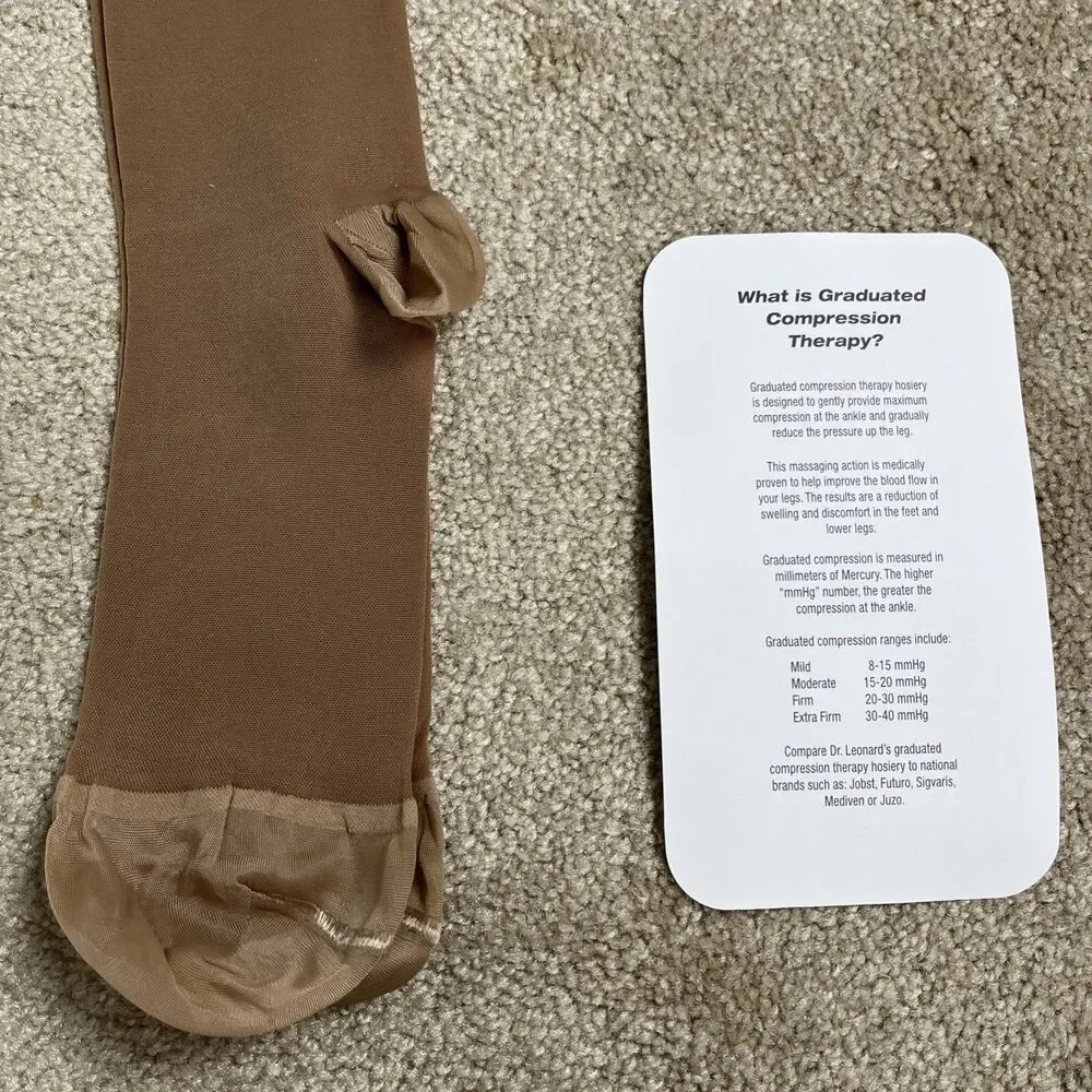 2 Pairs Dr. Leonard's‎ Graduated Compression Therapy Hosiery Knee High Sheer XL
